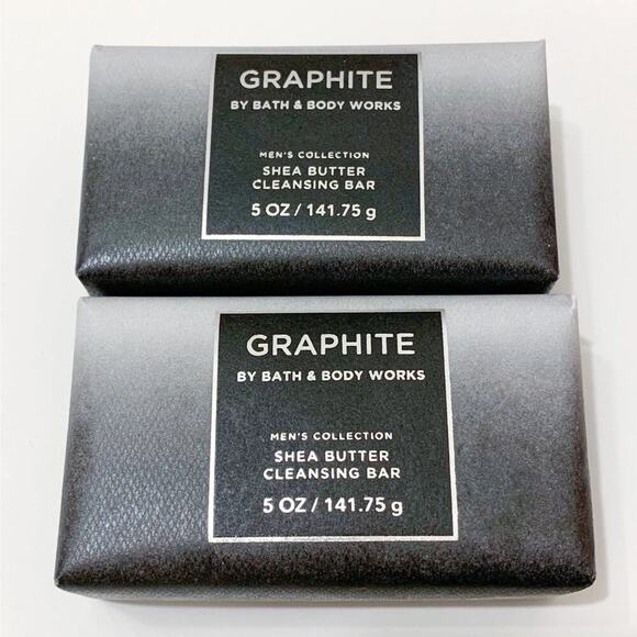 2-Pack Bath & Body Works Men's GRAPHITE Cleansing Bar 5 oz Each NEW SHEA - Picture 1 of 6